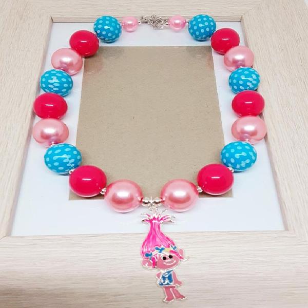 Pink troll bubblegum necklace