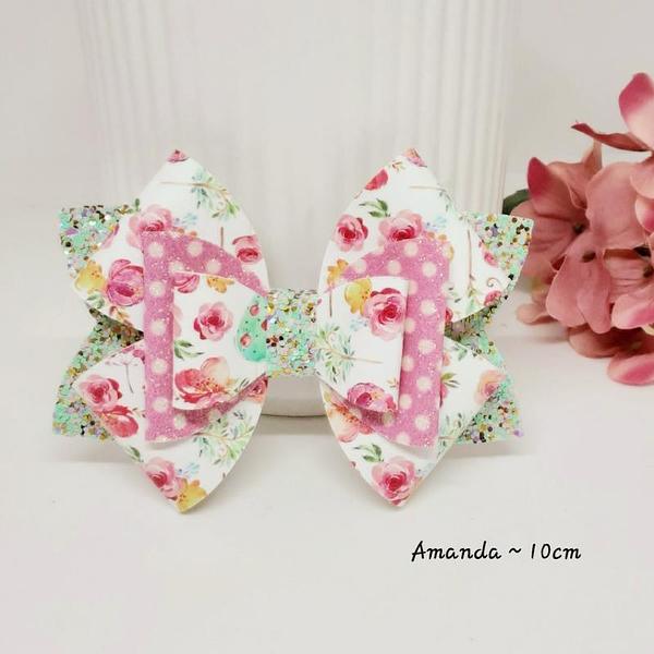 Tilly pink and pink floral bow