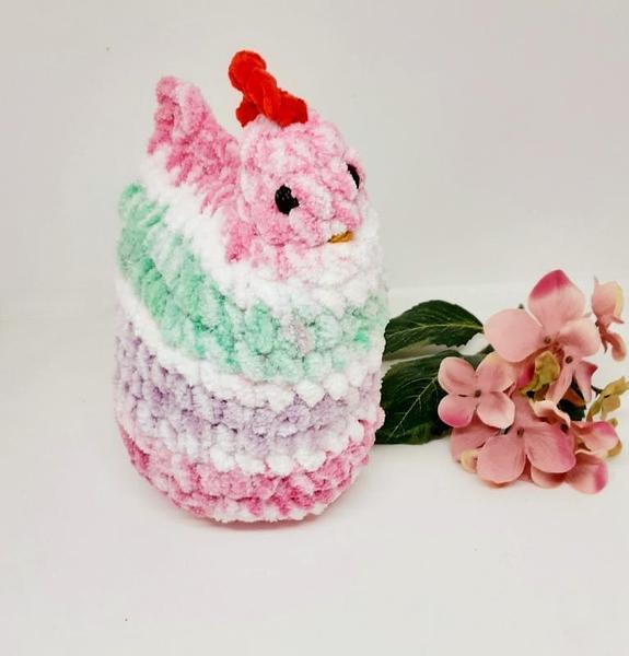 Chelsea the chook - pink, lilac, mint and white
