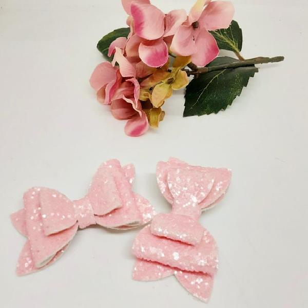 Matilda pink glitter piggy tail bows